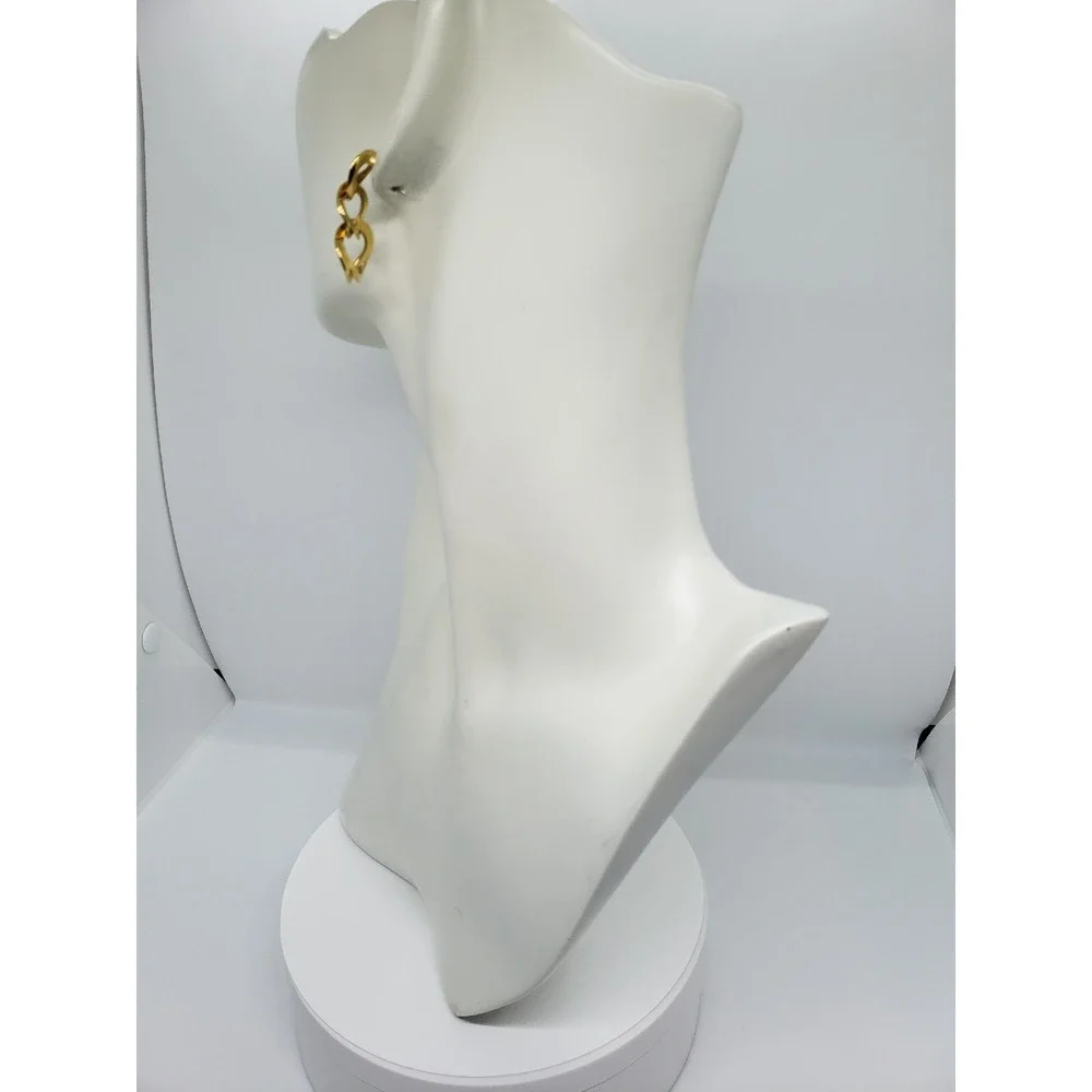 Monet Signed Gold Tone Chained link Dangle Drop Stud Earrings‎ Jewelry